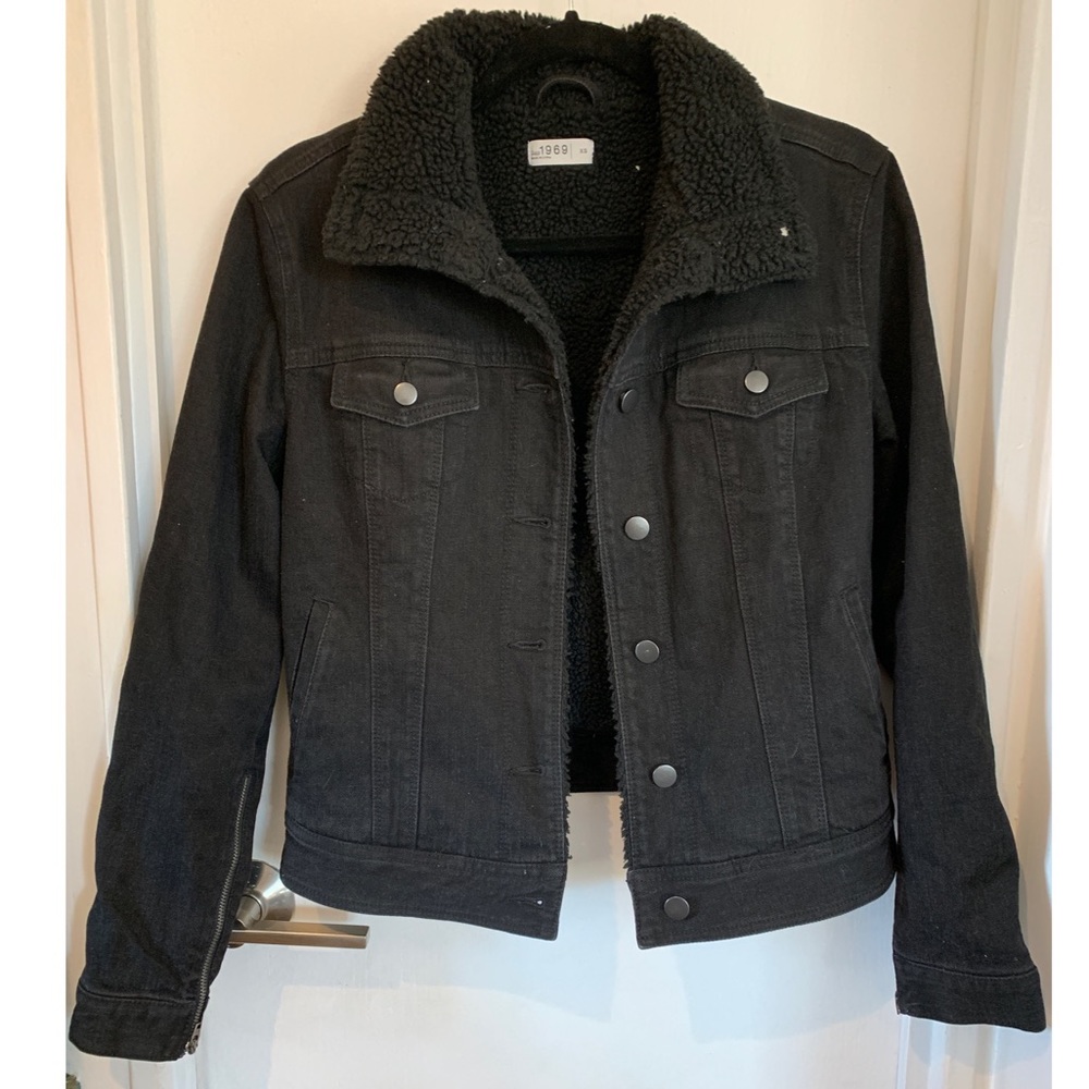 Black Sherpa Jean Jacket 1969 GAP XS